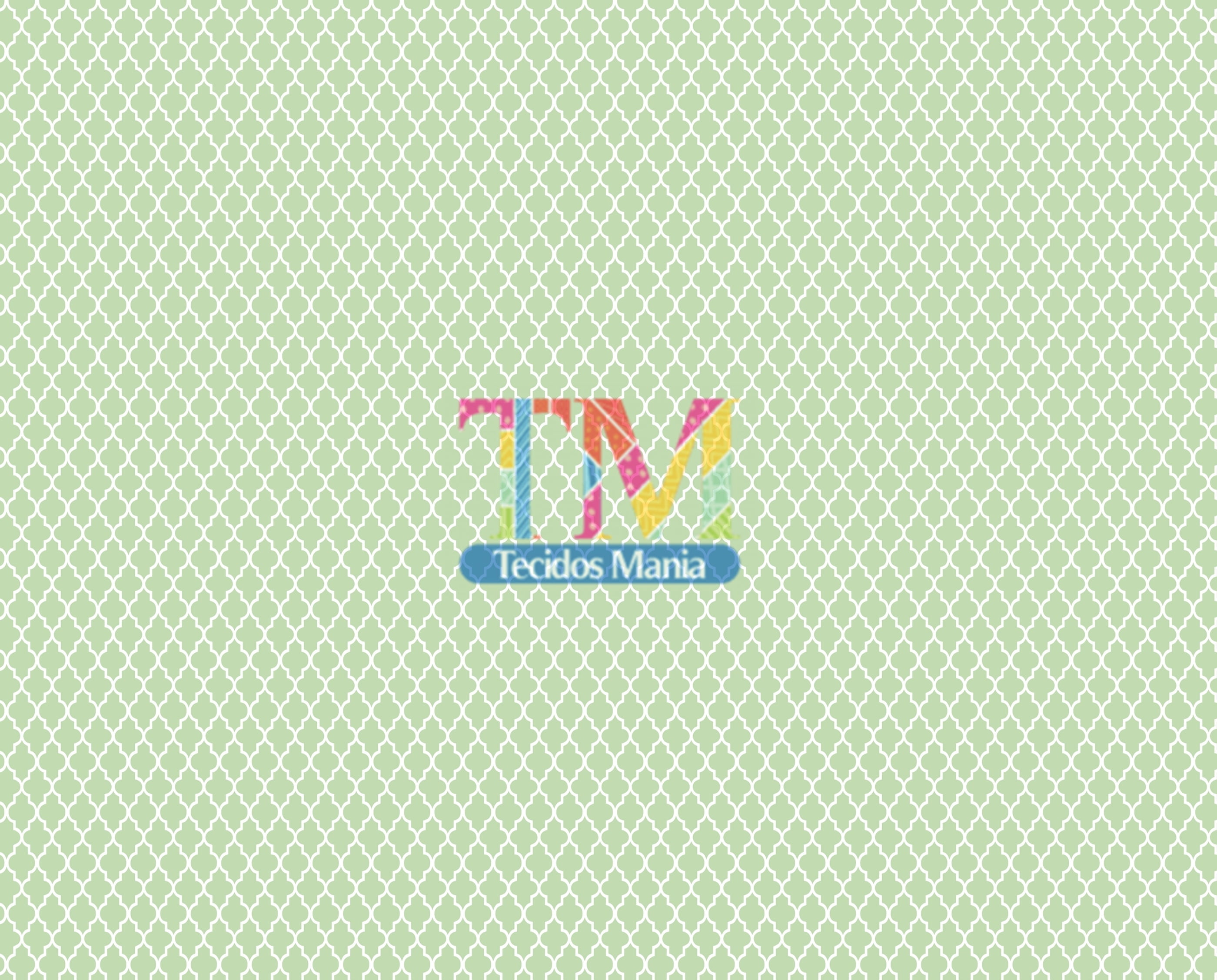 Sintético doll estampado - Vitral - Verde com Branco