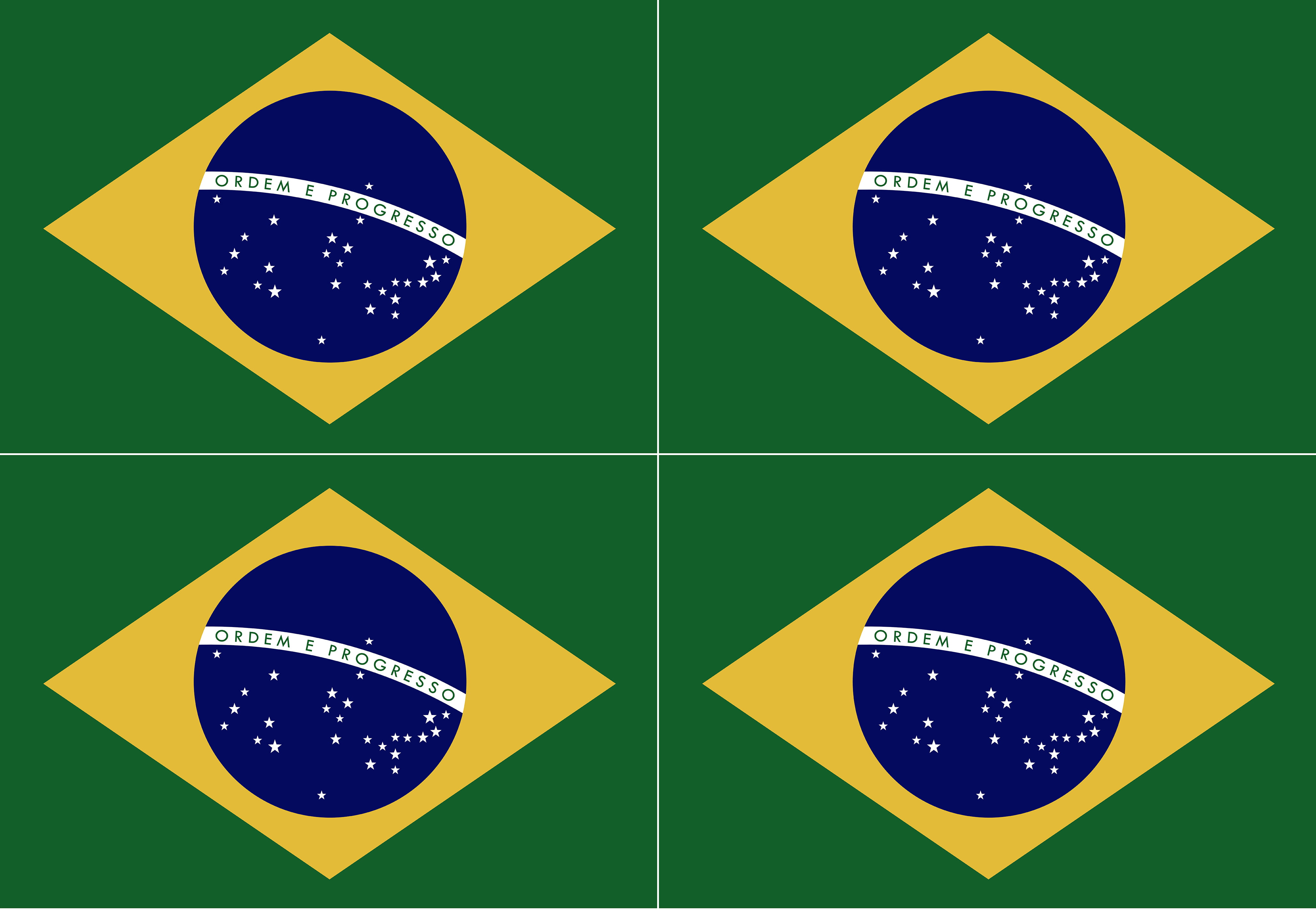 Tecido tricoline, microfibra ou gabardine estampado - Quatro Bandeiras do Brasil
