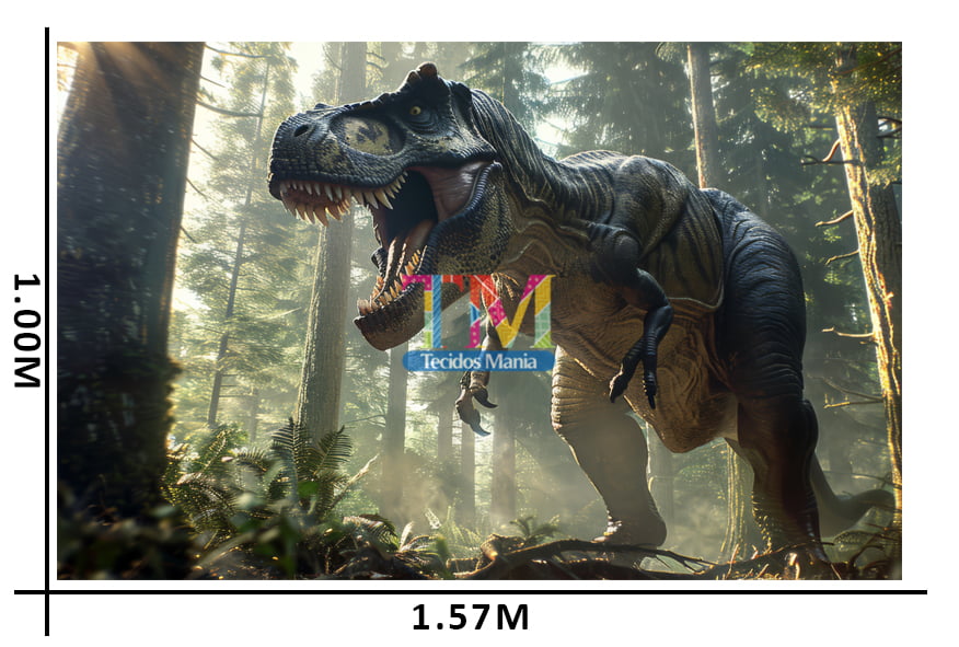 Tecido microfibra estampado - Painel de Festa - Dinossauro Jurassic World