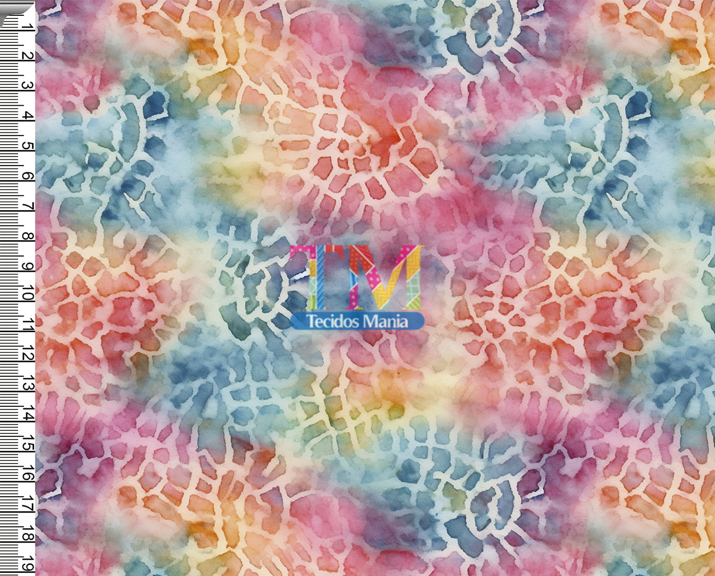 Tecido tricoline, microfibra ou gabardine estampado  - Abstrato - tie dye