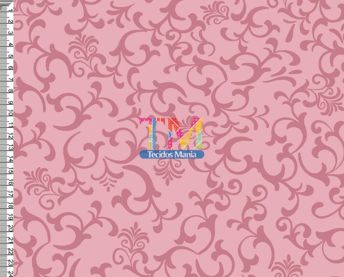 Tecido tricoline, microfibra ou gabardine estampado - Arabesco - Julia - Rose