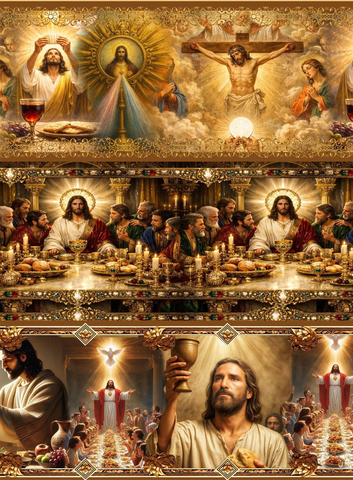 Tecido tricoline, microfibra ou gabardine estampado - Barrado 3D - Jesus - Milagres