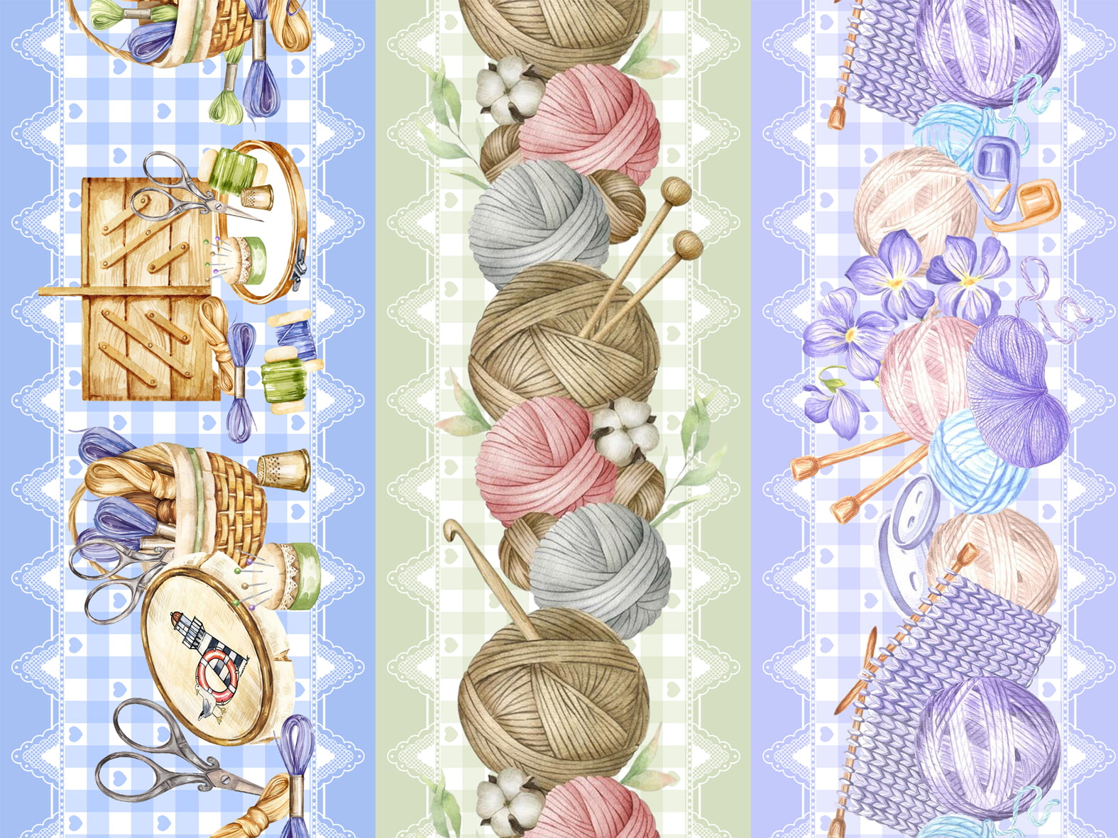 Tecido tricoline, microfibra ou gabardine estampado - Barrado - Artesanato - Tricô