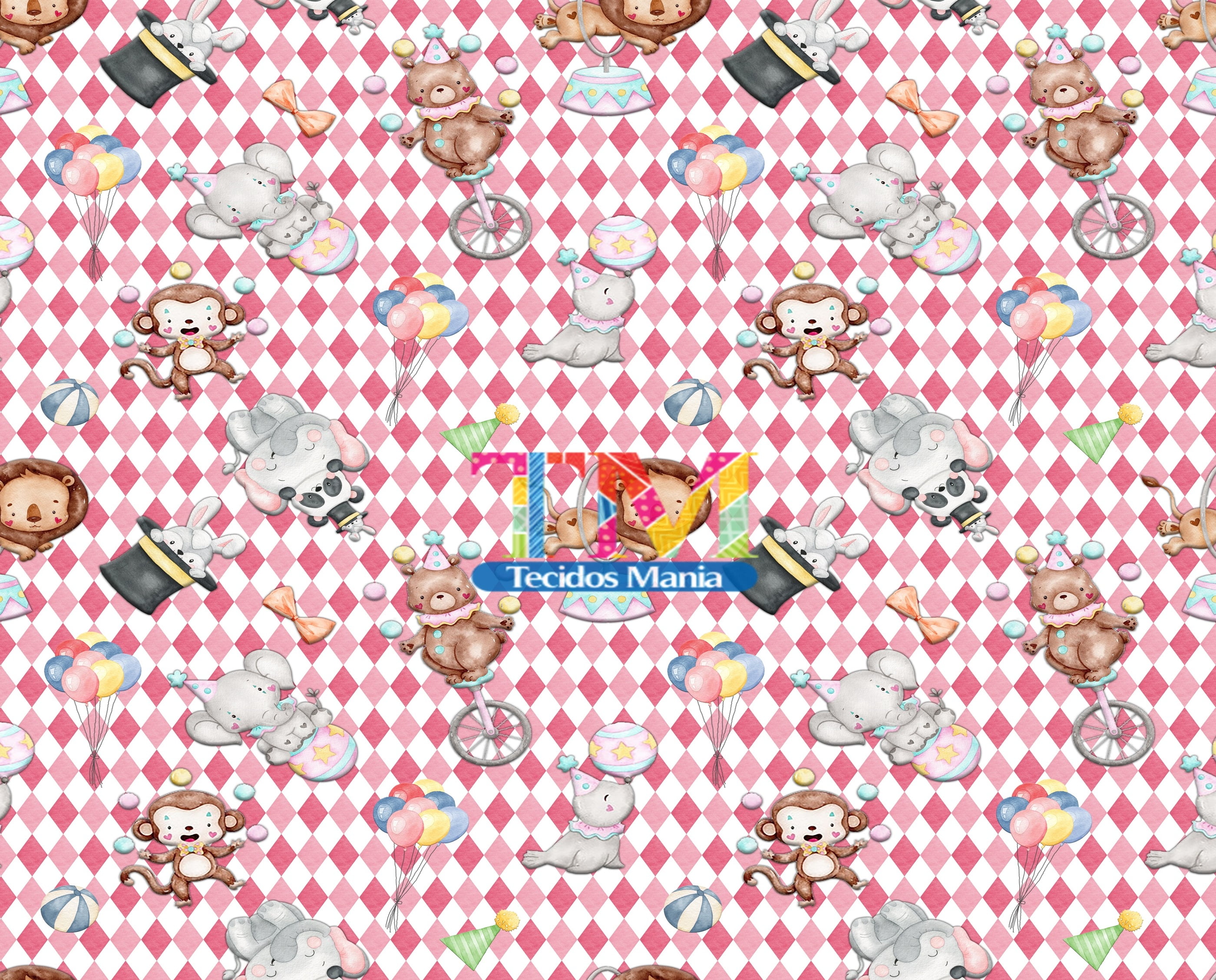 Tecido tricoline, microfibra ou gabardine estampado - Hello Kitty - Fundo  Rosa - Tecidos Mania