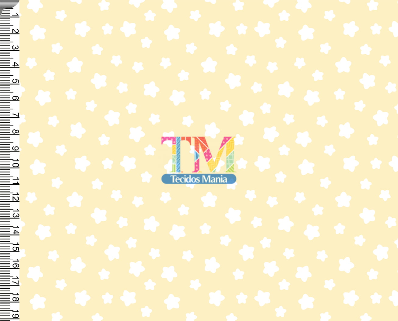 Tecido tricoline, microfibra ou gabardine estampado - Estrelas - Fundo amarelo