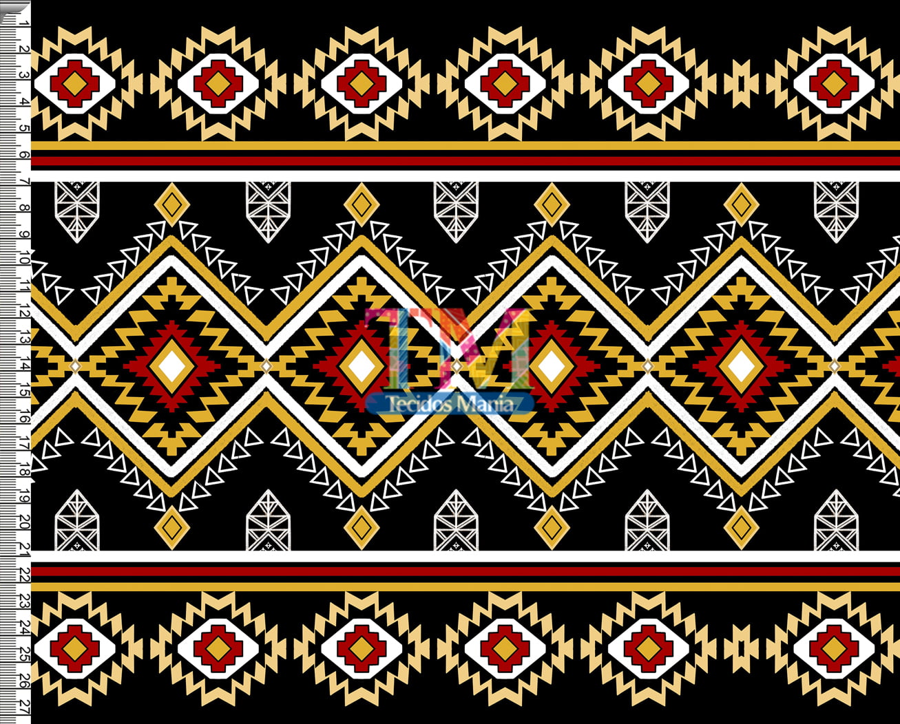 Tecido tricoline, microfibra ou gabardine estampado - Étnico - seta - Laranja amarelo e preto