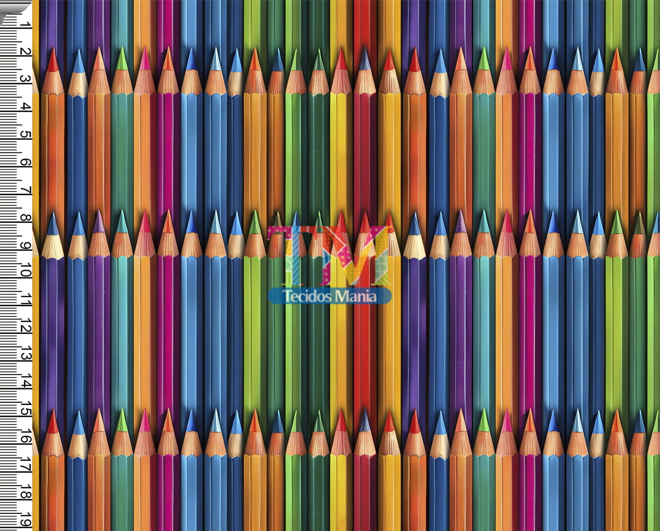 Tecido tricoline, microfibra ou gabardine estampado - Lápis - Colorido