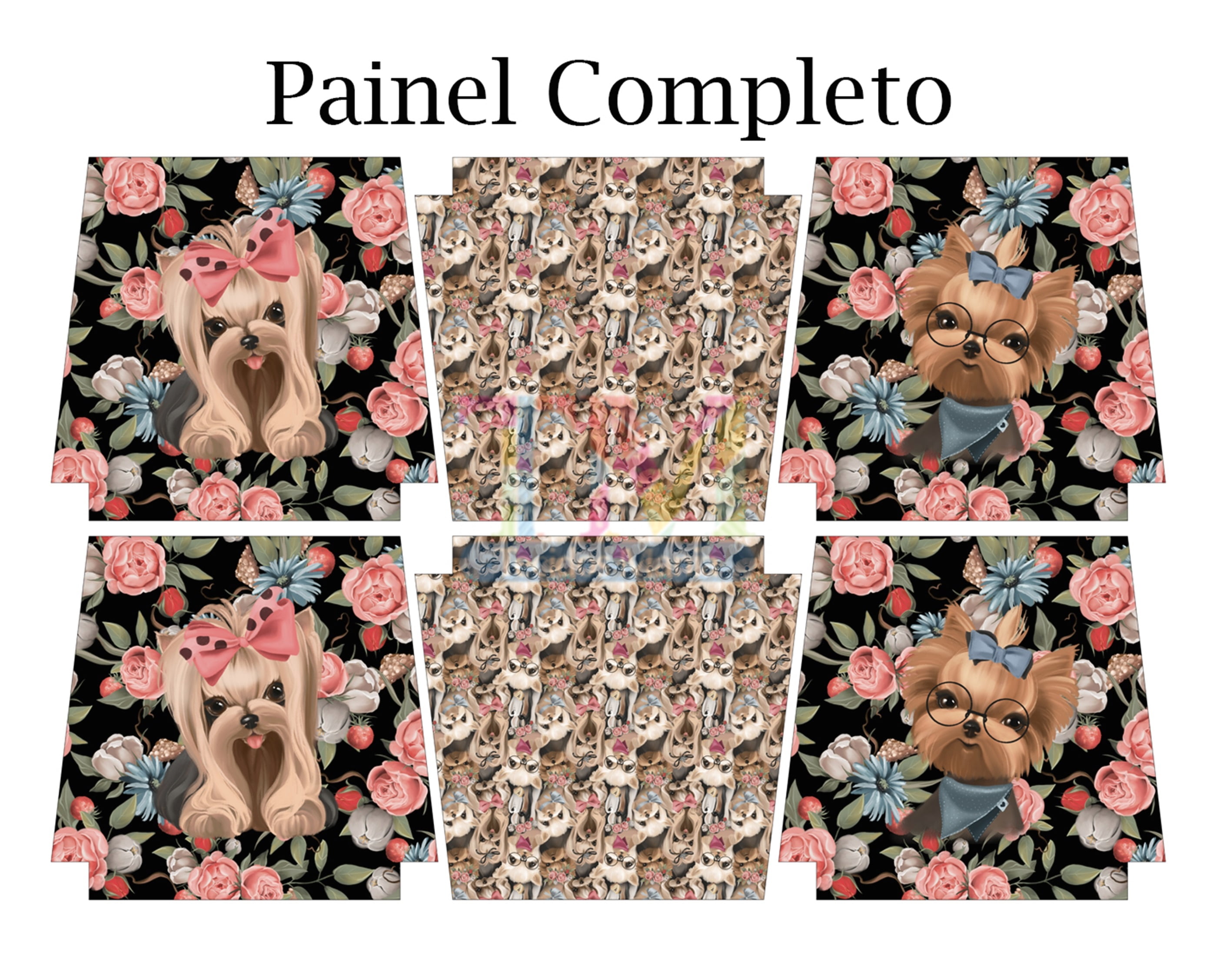 Tecido tricoline, microfibra ou gabardine estampado - Painel Ecobag - Dogs