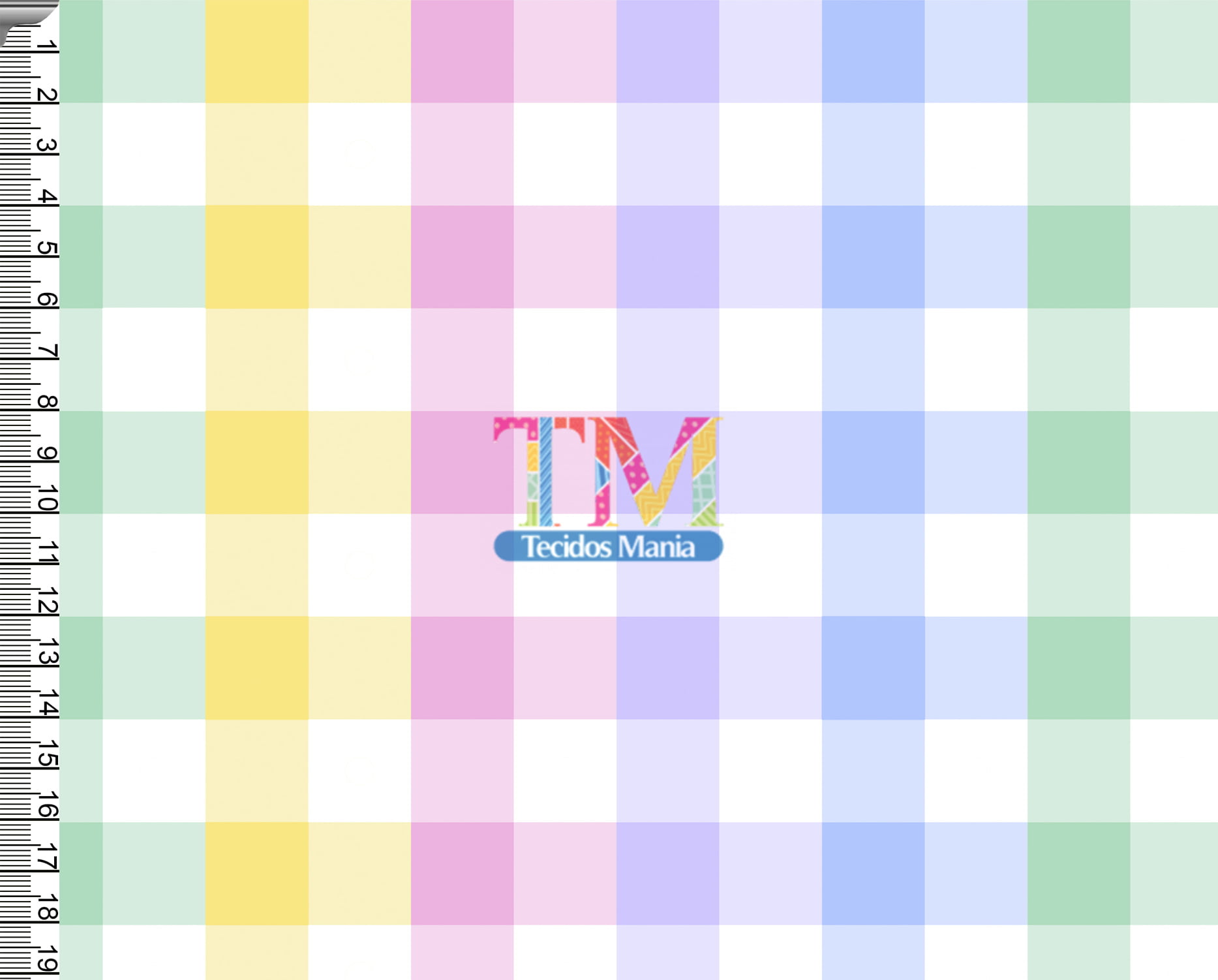 Tricoline Digital - Xadrez Candy Colors - 100% Algodão - Variante