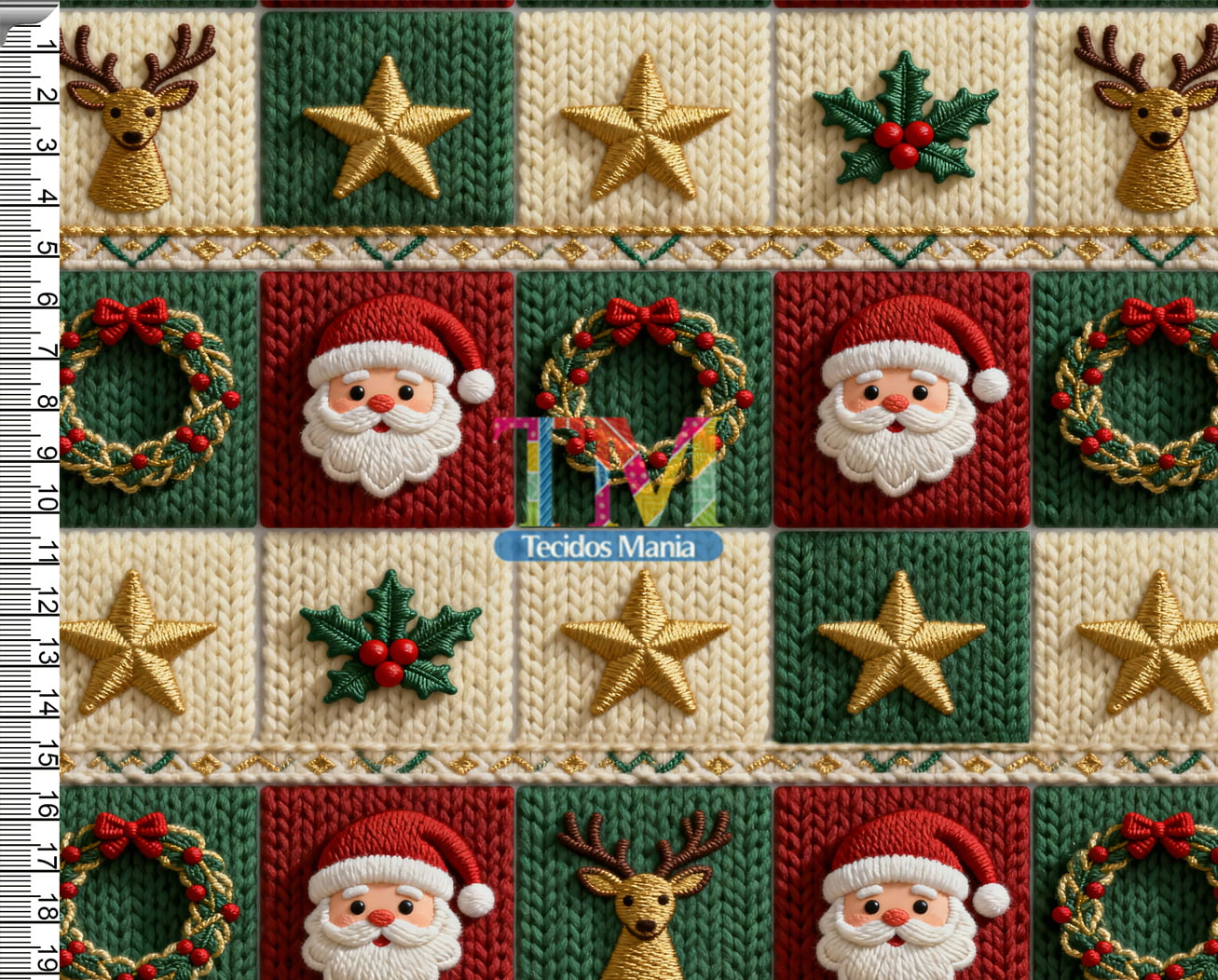 Tecido tricoline, microfibra ou gabardine estampado - Quadro noel - estrelas - Bordado - 3D