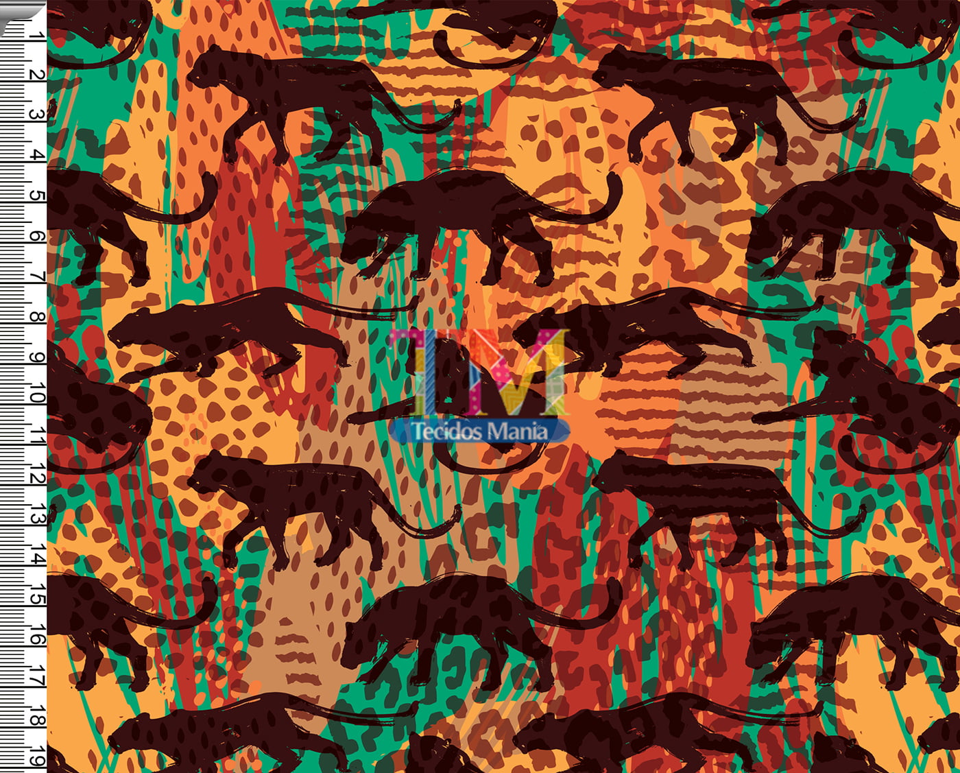 Tecido tricoline, microfibra ou gabardine estampado  - Safari África - Leopardo