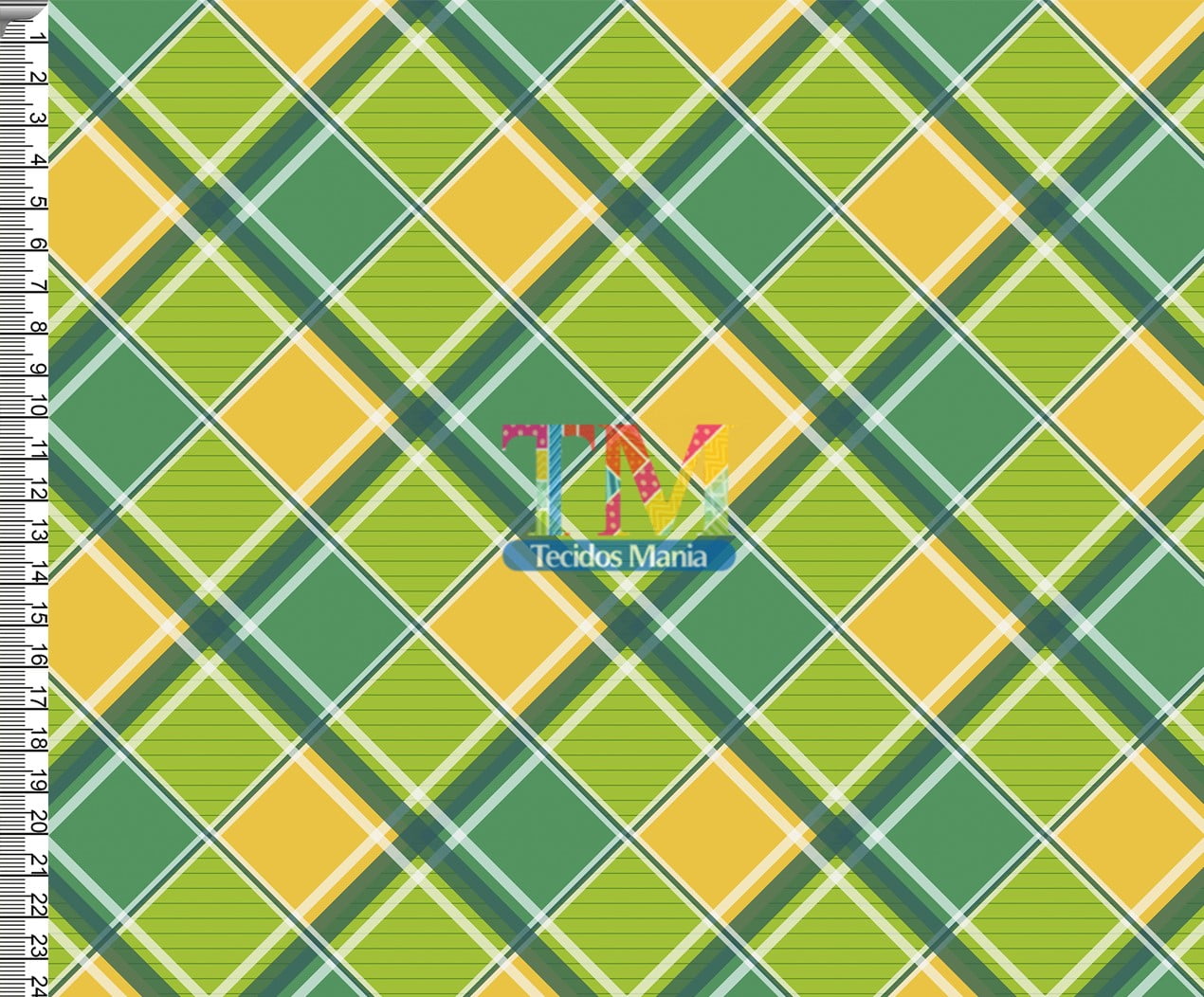 Tecido tricoline, microfibra ou gabardine estampado - Xadrez - Brasil riscos