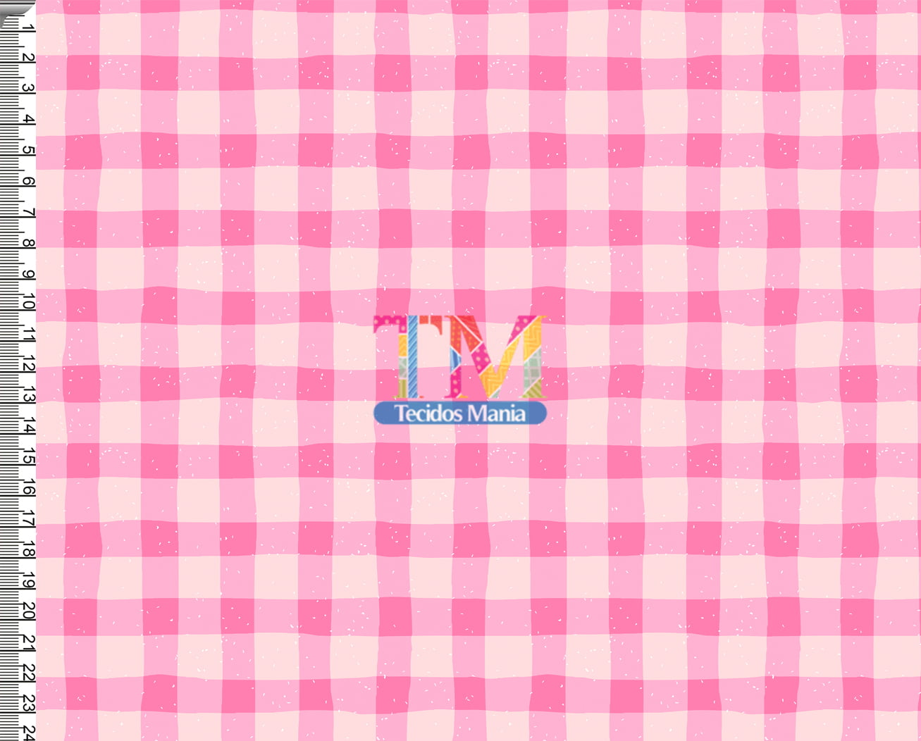 Tecido tricoline, microfibra ou gabardine estampado - Xadrez - Monster High - Rosa com off