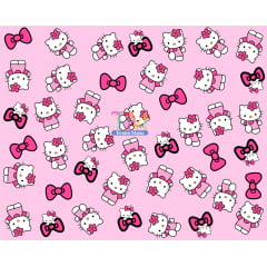 Sintético doll estampado - Hello Kitty - Fundo Rosa