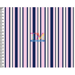 Tecido tricoline, microfibra ou gabardine estampado - Listrado - Verona -  azul marinho e rosa