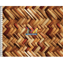 Tecido tricoline, microfibra ou gabardine estampado - Parede de bambu - 3d