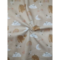 Tecido Soft estampado - Baleia - Flora