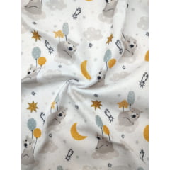 Tecido Soft estampado - Urso na nuvem