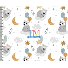 Tecido Soft estampado - Urso na nuvem