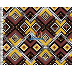 Tecido Oxford Estampa Digital - Étnico - Triângulos - bordo e amarelo Tecido Oxford Estampa Digital - Étnico - Triângulos - bordo e amarelo