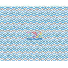 Tecido Oxford Estampa Digital - Chevron - Azul Com Glitter