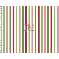 Tecido Oxford Estampa Digital - Listras Coloridas - Rosa e Verde