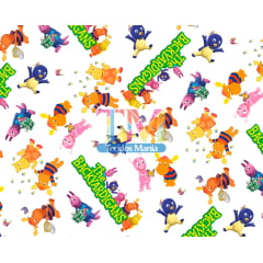 Tecido Oxford Estampa Digital - Os Backyardigans - Fundo Branco