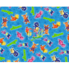 Tecido Oxford Estampa Digital - Os Backyardigans - Fundo Azul