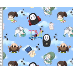 Tecido Oxford Estampa Digital - A Viagem De Chihiro - Toys - Nuvem