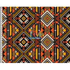 Tecido Oxford Estampa Digital - África - Laranja e amarelo Tecido Oxford Estampa Digital - África - Laranja e amarelo