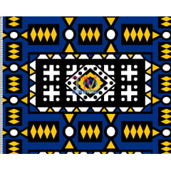Tecido Oxford Estampa Digital - Africano - Samakaka - Azul Tecido Oxford Estampa Digital - Africano - Samakaka - Azul