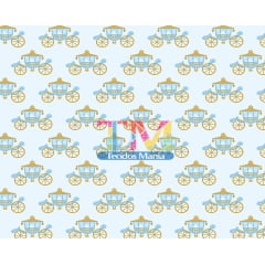 Tecido Oxford Estampa Digital - Alice No Pais Das Maravilhas - Carruagem