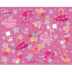 Tecido Oxford Estampa Digital - Barbie - Fundo Rosa