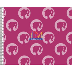 Tecido Oxford Estampa Digital - Barbie Logo - Fundo Pink