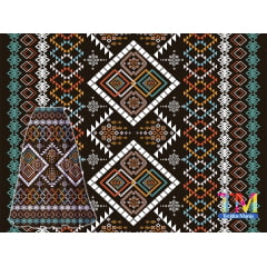 Tecido Oxford Estampa Digital - Barrado - Étnico - Oriental - Flores Verde Tecido Oxford Estampa Digital - Barrado - Étnico - Oriental - Flores Verde