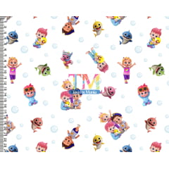 Tecido Oxford Estampa Digital - Bebefinn - bolhas - Fundo branco