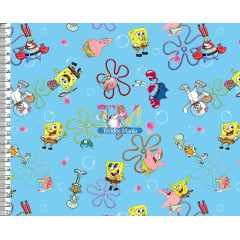 Tecido Oxford Estampa Digital - Bob Esponja - Fenda Do Biquini - Fundo Azul Tecido Oxford Estampa Digital - Bob Esponja - Fenda Do Biquini - Fundo Azul