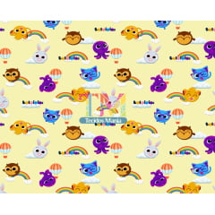 Tecido Oxford Estampa Digital - Bolofofos - Fundo Amarelo Tecido Oxford Estampa Digital - Bolofofos - Fundo Amarelo
