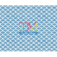 Tecido Oxford Estampa Digital - Cauda de Sereia - Glitter - Azul