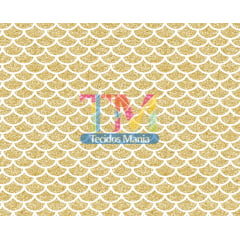 Tecido Oxford Estampa Digital - Cauda de Sereia - Glitter - Dourado