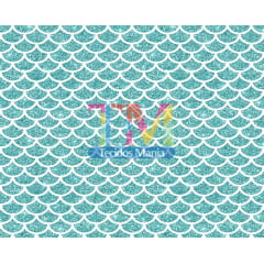 Tecido Oxford Estampa Digital - Cauda de Sereia - Glitter - Tiffany