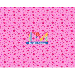 Tecido Oxford Estampa Digital - Estrelas Rosas