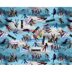 Tecido Oxford Estampa Digital - Fortnite - Fundo Azul