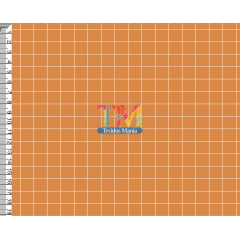 Tecido Oxford Estampa Digital - Grid - Fundo Laranja