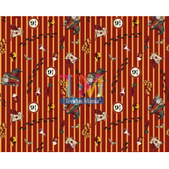 Tecido Oxford Estampa Digital - Harry Potter - Grifinoria Listrado Tecido Oxford Estampa Digital - Harry Potter - Grifinoria Listrado