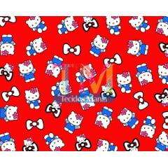 Tecido Oxford Estampa Digital - Hello Kitty - Fundo Vermelho Tecido Oxford Estampa Digital - Hello Kitty - Fundo Vermelho