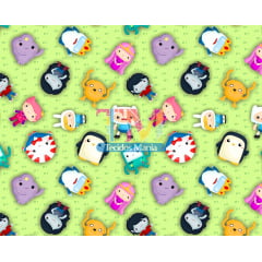 Tecido Oxford Estampa Digital - Hora De Aventura - Fundo Verde Tecido Oxford Estampa Digital - Hora De Aventura - Fundo Verde
