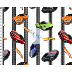Tecido Oxford Estampa Digital - Hot Wheels - Drift - Fundo Branco Tecido Oxford Estampa Digital - Hot Wheels - Drift - Fundo Branco