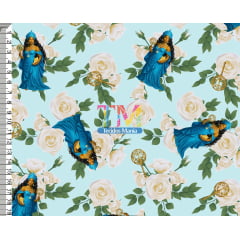 Tecido Oxford Estampa Digital - Iemanjá - Flores - fundo Verde água Tecido Oxford Estampa Digital - Iemanjá - Flores - fundo Verde água