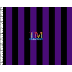 Tecido Oxford Estampa Digital - Listras - Enid - Roxo Com Preto